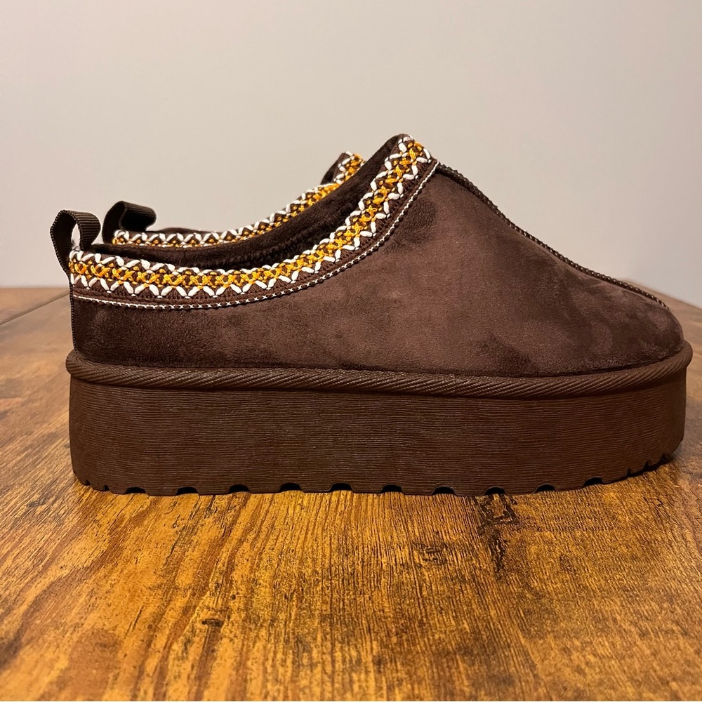 New Chunky Platform Slides-Brown-Size 8 - Picture 3 of 11